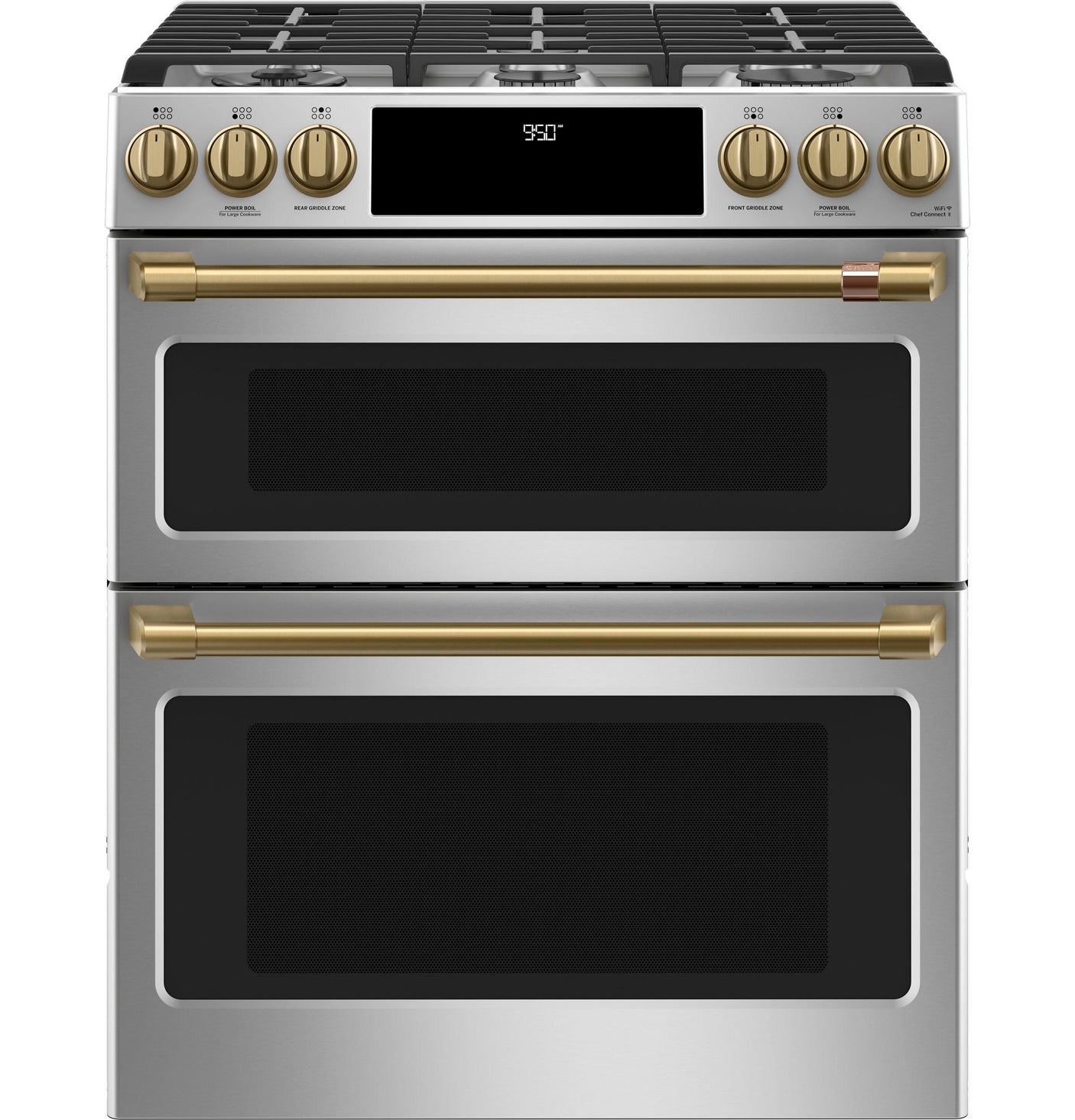 Café 30" Smart Slide-In, Front-Control, Dual-Fuel, Double-Oven Range with Convection