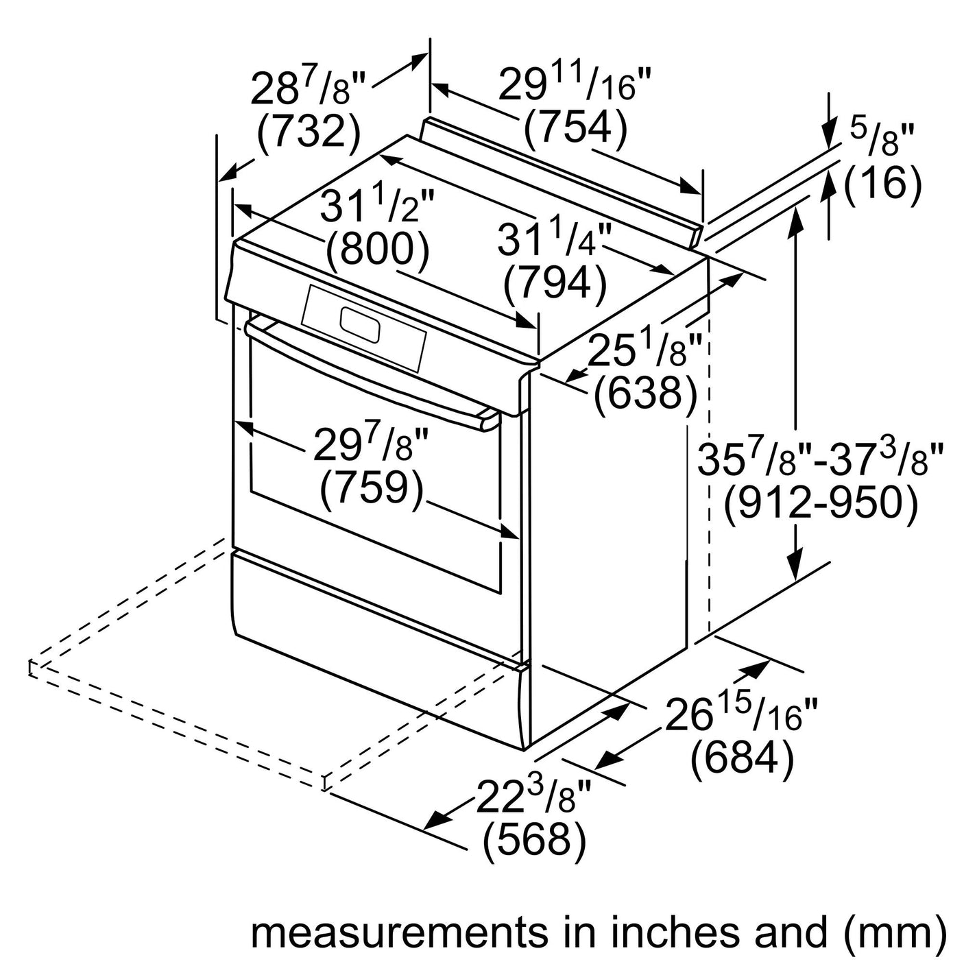 800 Series Dual Fuel Slide-in Range 30" Stainless Steel