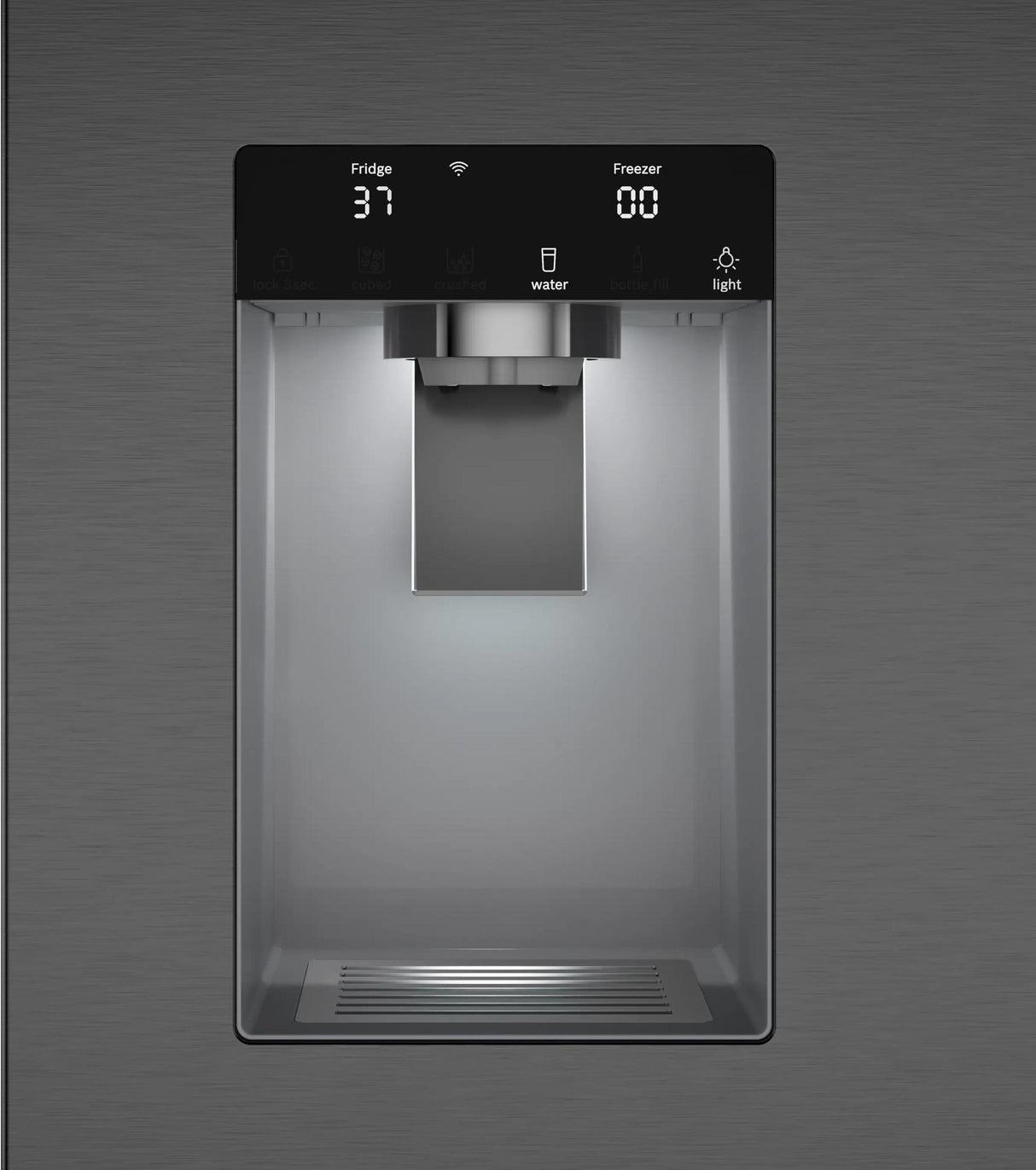 500 Series French Door Bottom Mount Refrigerator 36" Black Stainless Steel, Total No Frost