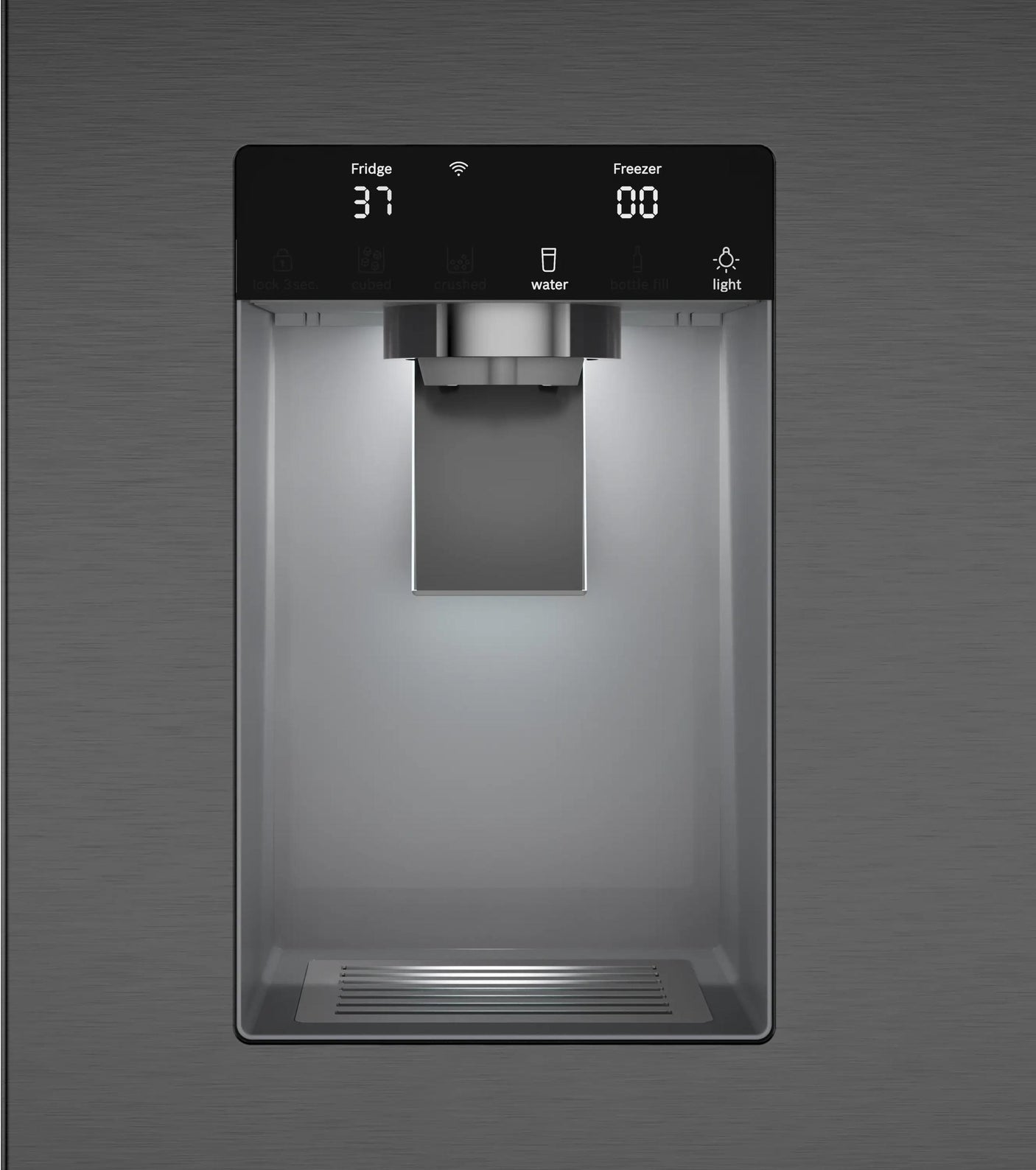 500 Series French Door Bottom Mount Refrigerator 36" Black Stainless Steel, Total No Frost