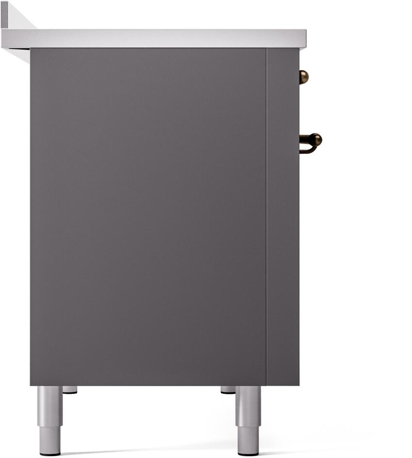 Nostalgie II 48 Inch Electric Freestanding Range in Matte Graphite with Bronze Trim