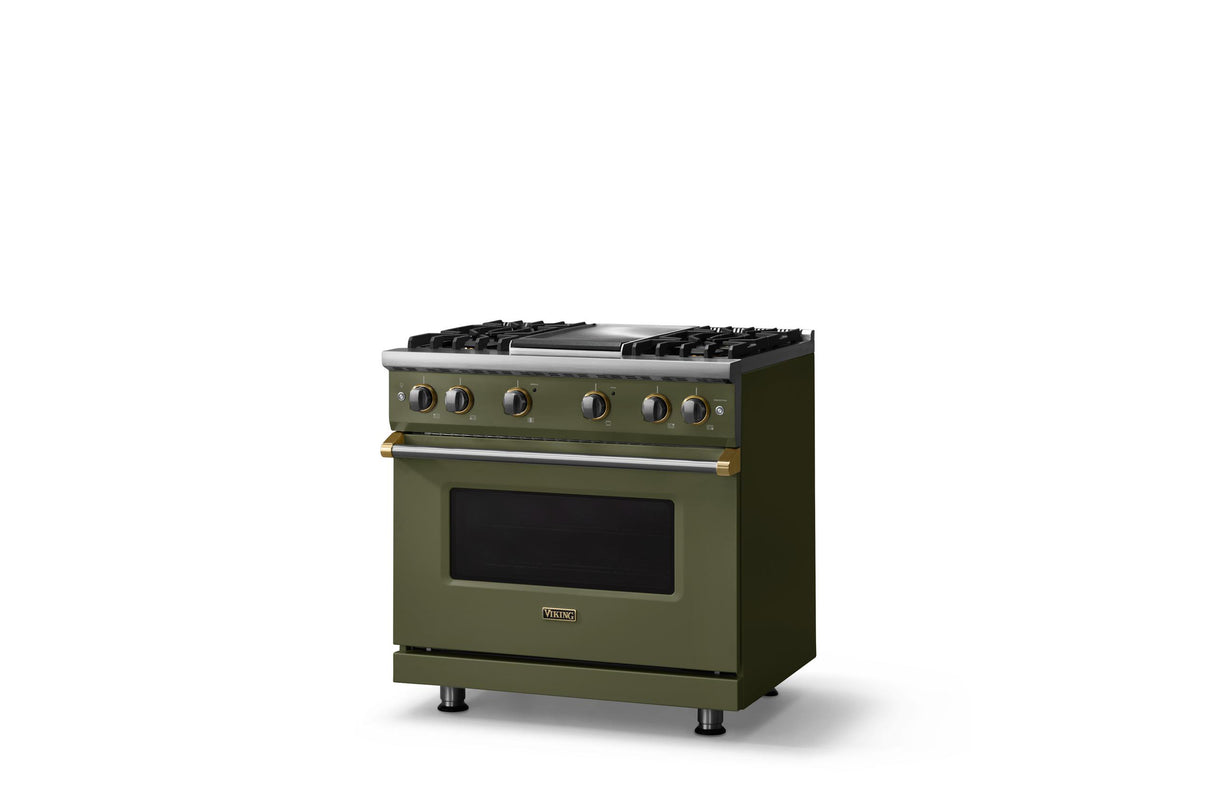 36"W. Sealed Burner Gas Range (Burner: 4g, Finish: Martini, Trim: Polished Chrome, Fuel: Propane)