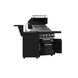 Forno All Aperto 62,600 BTU BBQ, 3 Stainless Steel Burners, Infrared Burners, Sink Module, Black Sintered Stone Countertops, Bar and Beverage Center