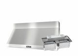 DAR 1250 Set 1 Wall-Mounted Range Hood with Extraction Mode with integrated XXL motor including 6" chimney cover.