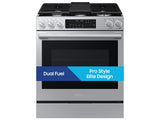 Bespoke Smart Slide-in Dual Fuel Range Pro Style Elite Design  Illuminated Knobs  Air Fry Max