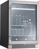 Presrv Beverage Cooler, 24in Under Cabinet, SS+Glass, Reverse Door, 1 Zone