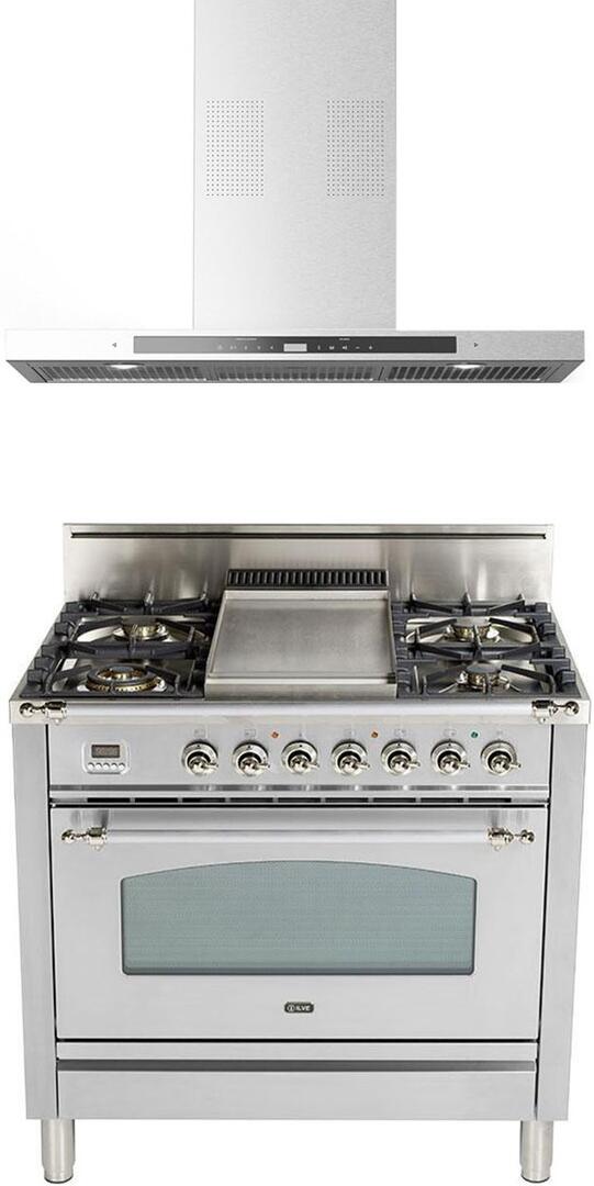 BRAVO36 36" Bravo Wall Mount Chimney Style Range Hood with 600 CFM, LED Lighting, in Stainless Steel