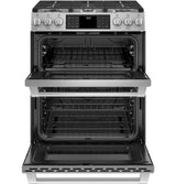 GE Cafe™ Series 30" Slide-In Front Control Gas Double Oven with Convection Range