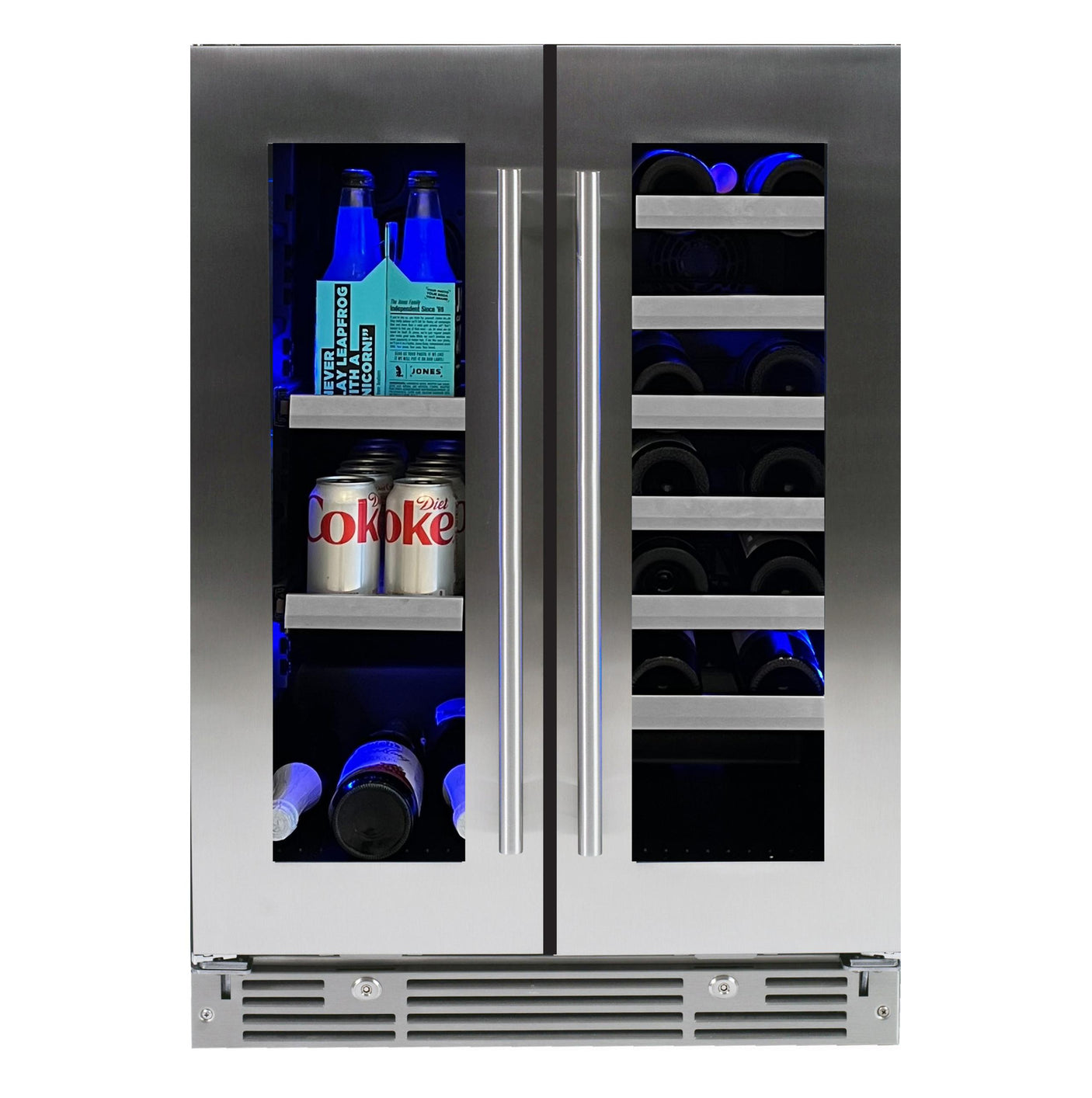 24" Beverage/Wine Double Door Stainless Steel Glass