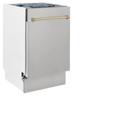ZLINE Autograph Edition 18 Compact 3rd Rack Top Control Dishwasher in Stainless Steel with Accent Handle, 51dBa (DWVZ-304-18) [Color: Champagne Bronze]