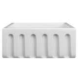 ZLINE 24 in. Venice Farmhouse Apron Front Reversible Single Bowl Fireclay Kitchen Sink with Bottom Grid in White Gloss (FRC5120-WH-24)