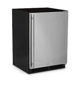 24" Refrigerator Freezer with Drawer Storage  Marvel Refrigeration - Solid Stainless Steel Door - Right Hinge