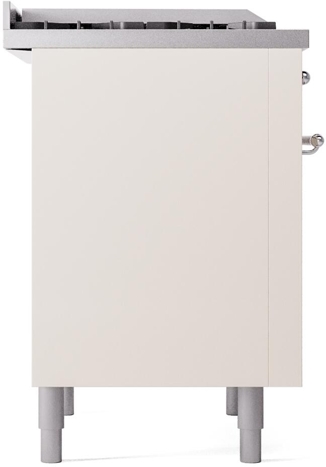 Nostalgie II 36 Inch Dual Fuel Natural Gas Freestanding Range in Antique White with Chrome Trim