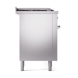 ILVE UN60FSQNMPSSC Nostalgie II Noblesse 60 inch Dual Fuel Range (7 Sealed Burners + Griddle + French Top, Natural Gas, Solid Door, Stainless Steel, Chrome)