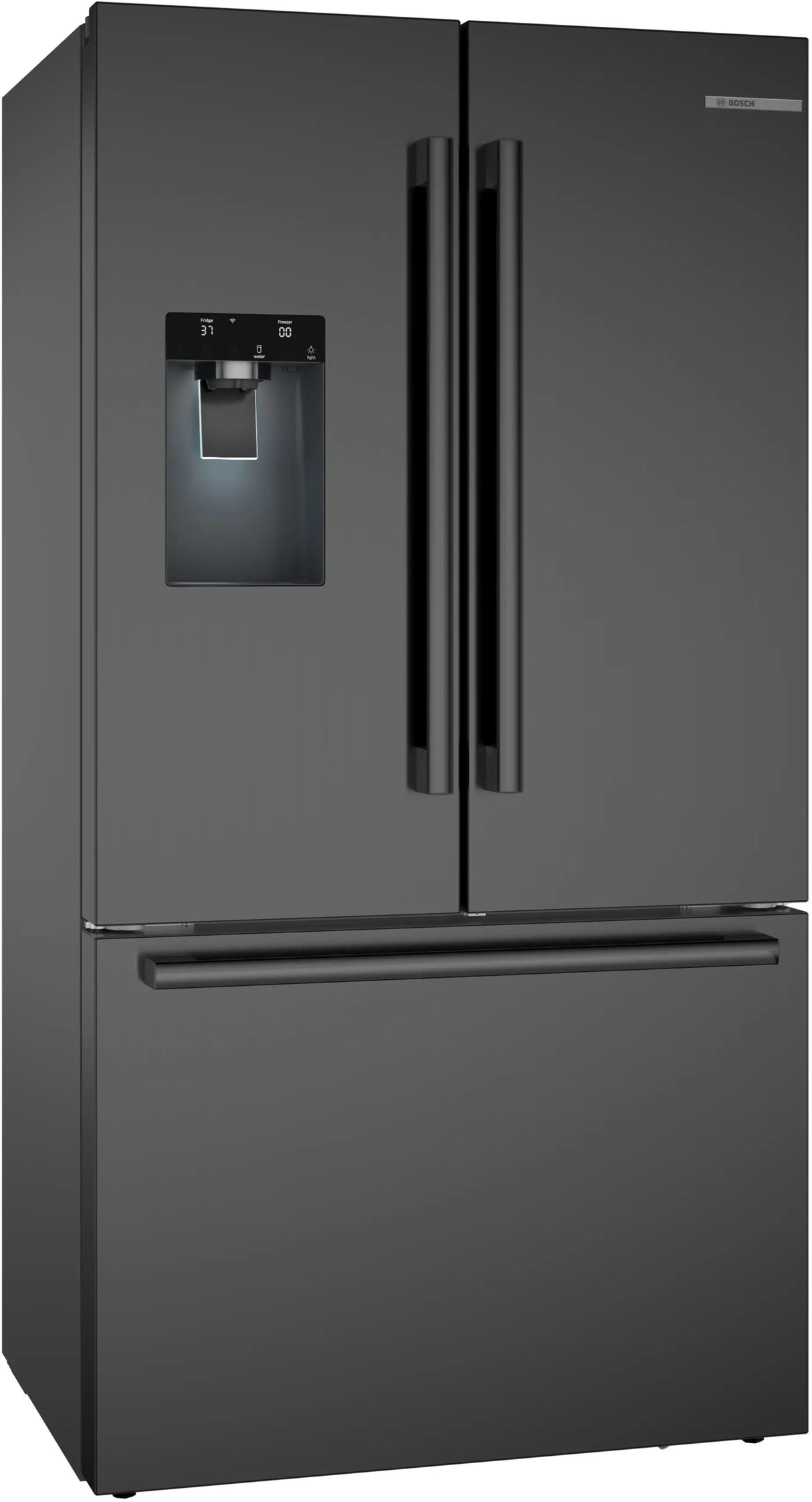 500 Series French Door Bottom Mount Refrigerator 36" Black Stainless Steel, Total No Frost