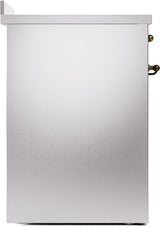 Nostalgie II 30 Inch Electric Freestanding Range in Stainless Steel with Bronze Trim