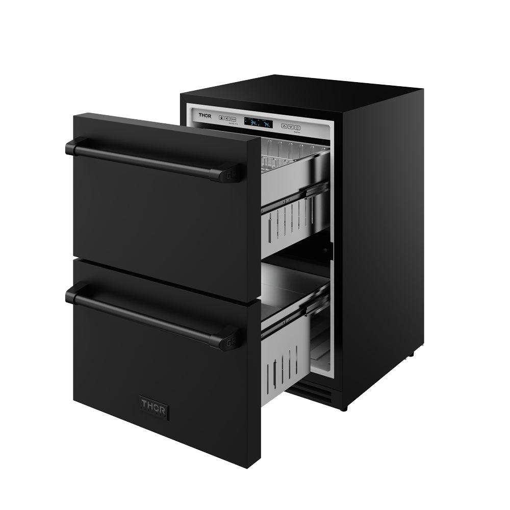 24 Inch Undercounter Built-in or Freestanding Drawer Refrigerator - Black  Gordon Ramsay Series