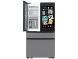 Bespoke 23 cu. ft. Counter Depth 4-Door French Door Refrigerator with AI Family Hub™+ & AI Vision Inside™ in Charcoal Glass and Stainless Steel
