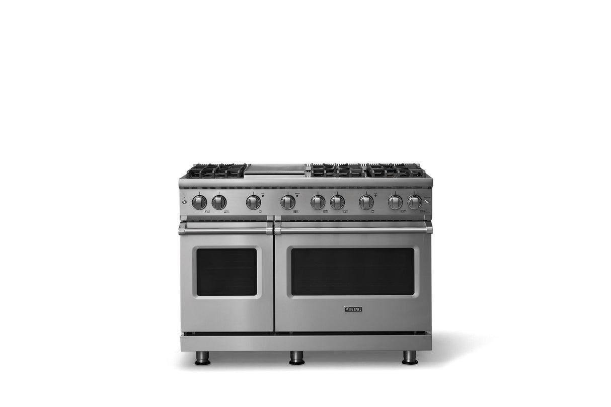 48"W. Sealed Burner Gas Range (Burner: 6g, Finish: Stainless Steel, Trim: Polished Chrome, Fuel: Natural Gas)
