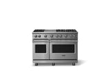 48"W. Sealed Burner Gas Range (Burner: 6g, Finish: Stainless Steel, Trim: Polished Chrome, Fuel: Natural Gas)