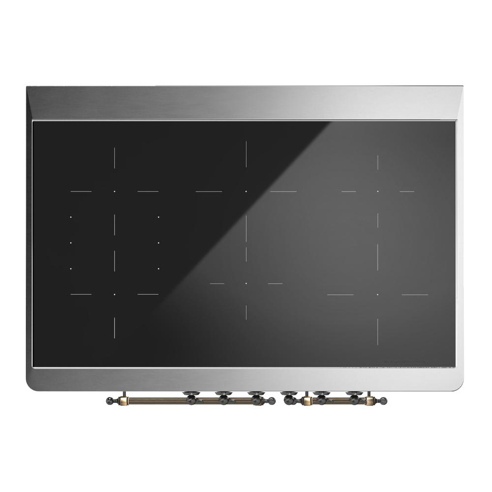 ILVE UMDIB40NR3MBB Majestic III 40 inch Induction Range with 6 Elements, 3.82 cu. ft. Total Oven Capacity (Triple Glass Door, Midnight Blue, Burnished)
