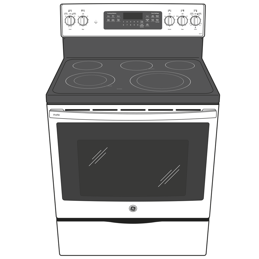 GE Profile™ 30" Smart Free-Standing Electric Convection Range with No Preheat Air Fry