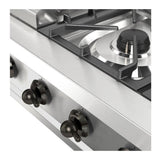 ILVE UHCP36FNSSB Nostalgie II 36 inch Built-In Gas Rangetop with 6 Burners and Griddle, in Stainless Steel (Natural Gas, Burnished)