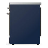 ILVE UMIB30NR3MBC Majestic III 30 inch Induction Range with 4 Elements, 4 cu. ft. Oven Capacity (Triple Glass Door, Midnight Blue, Chrome)