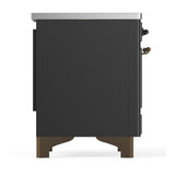 ILVE UMDIB40QNR3MGB Majestic III 40 inch Induction Range with 6 Elements, 3.82 cu. ft. Total Oven Capacity (Solid Door, Graphite Matte, Burnished)