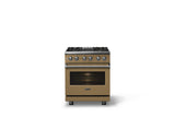 30"W. Dual Fuel Range (Finish: Golden Hour, Trim: Polished Chrome, Fuel: Natural Gas)