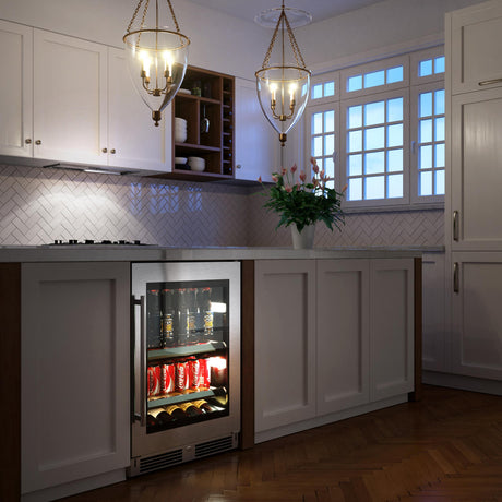 24" Beverage Center, Stainless Steel Glass, Field Reversible Hinge