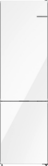 800 Series Free-standing fridge-freezer with freezer at bottom, glass door 24" White, Total No Frost