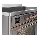 ILVE UMIB48NR3SSP Majestic III 48 inch Induction Range with 6 Elements, 5.02 cu. ft. Total Oven Capacity (Triple Glass Door, Stainless Steel, Copper)