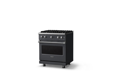 30"W. Sealed Burner Gas Range (Finish: Cast Black, Trim: Polished Chrome, Fuel: Natural Gas)
