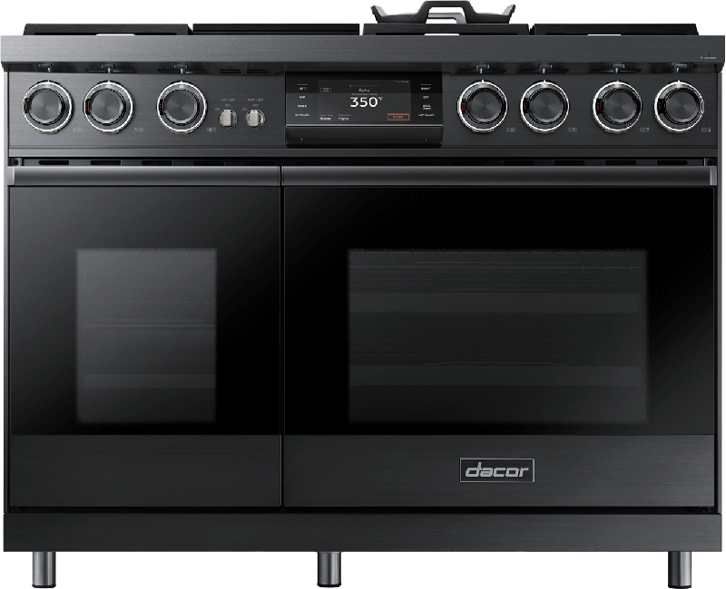 48" Pro Dual-Fuel Steam Range, Graphite Stainless Steel, Natural Gas/High Altitude