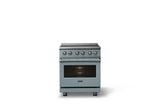 30"W. Electric Range (Finish: November Sky, Trim: Polished Chrome)