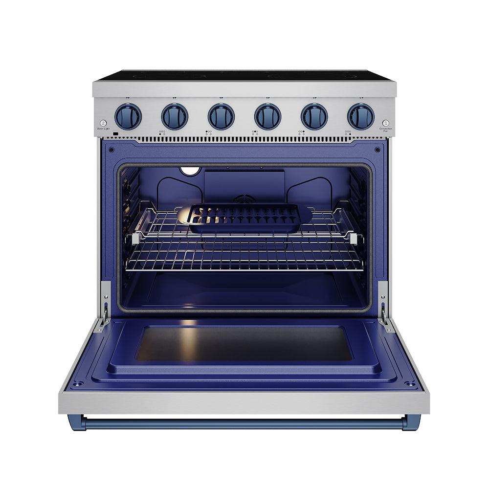 36 Inch Professional Electric Range In Stainless Steel/blue  Gordon Ramsay Series