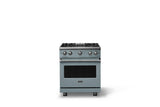 30"W. Sealed Burner Gas Range (Finish: November Sky, Trim: Polished Chrome, Fuel: Natural Gas)