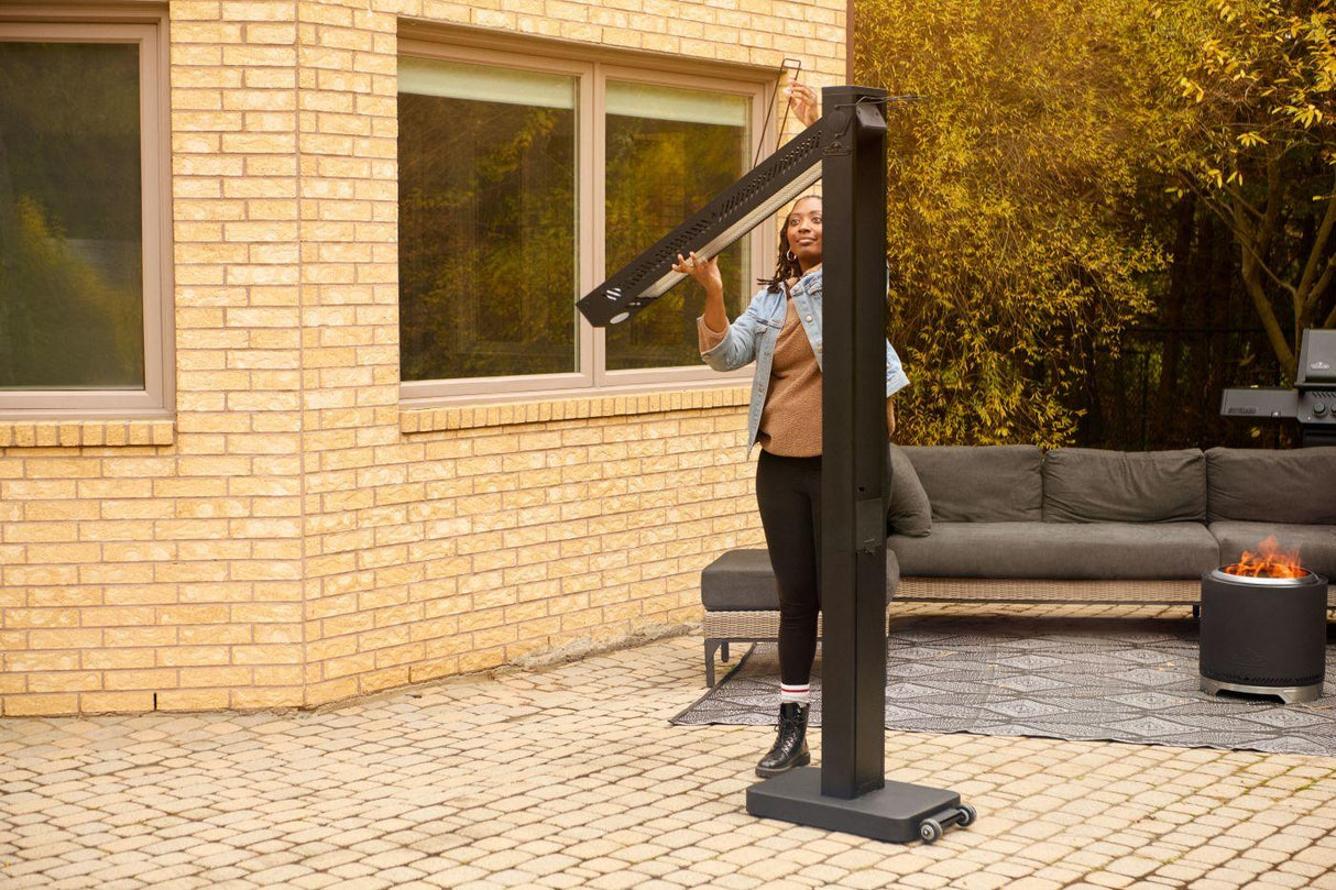 Phantom Freestand Outdoor Electric Infrared Heater , Electric, Matte/Matt Black