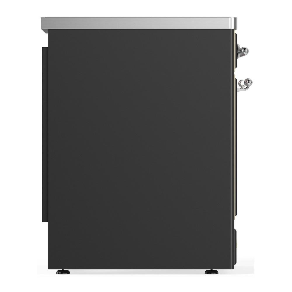 ILVE UMIB30QNR3MGC Majestic III 30 inch Induction Range with 4 Elements, 4 cu. ft. Oven Capacity (Solid Door, Graphite Matte, Chrome)