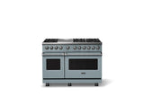 48"W. Dual Fuel Range (Burner: 6g, Finish: November Sky, Trim: Polished Chrome, Fuel: Propane)