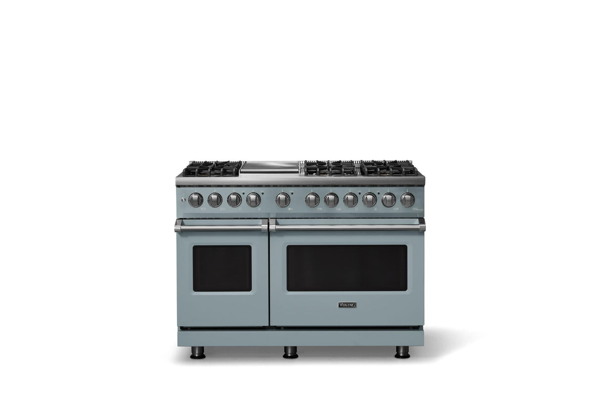 48"W. Dual Fuel Range (Burner: 6g, Finish: November Sky, Trim: Polished Chrome, Fuel: Natural Gas)