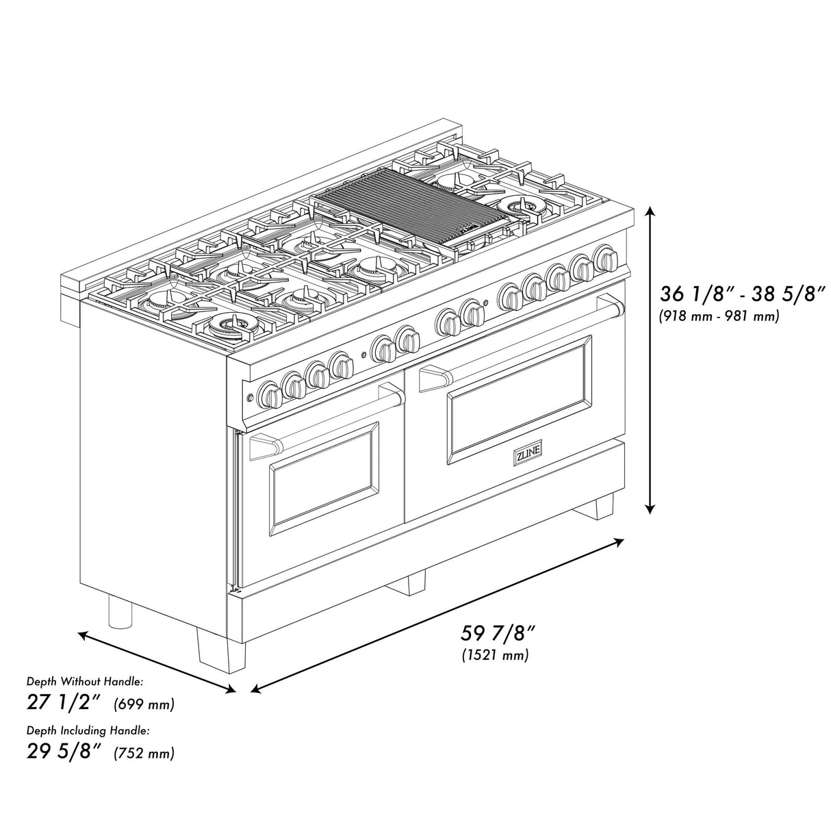 ZLINE Autograph Edition 60 in. 7.4 cu. ft. Dual Fuel Range with Gas Stove and Electric Oven in DuraSnow Stainless Steel with Accents (RASZ-SN-60)