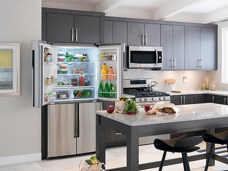 23 cu. ft. Counter Depth 4-Door Flex™ Refrigerator with FlexZone™ in Stainless Steel