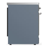 ILVE UMIB30QNR3BGC Majestic III 30 inch Induction Range with 4 Elements, 4 cu. ft. Oven Capacity (Solid Door, Blue Grey, Chrome)