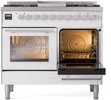 Professional Plus II 40 Inch Dual Fuel Natural Gas Freestanding Range in White with Trim