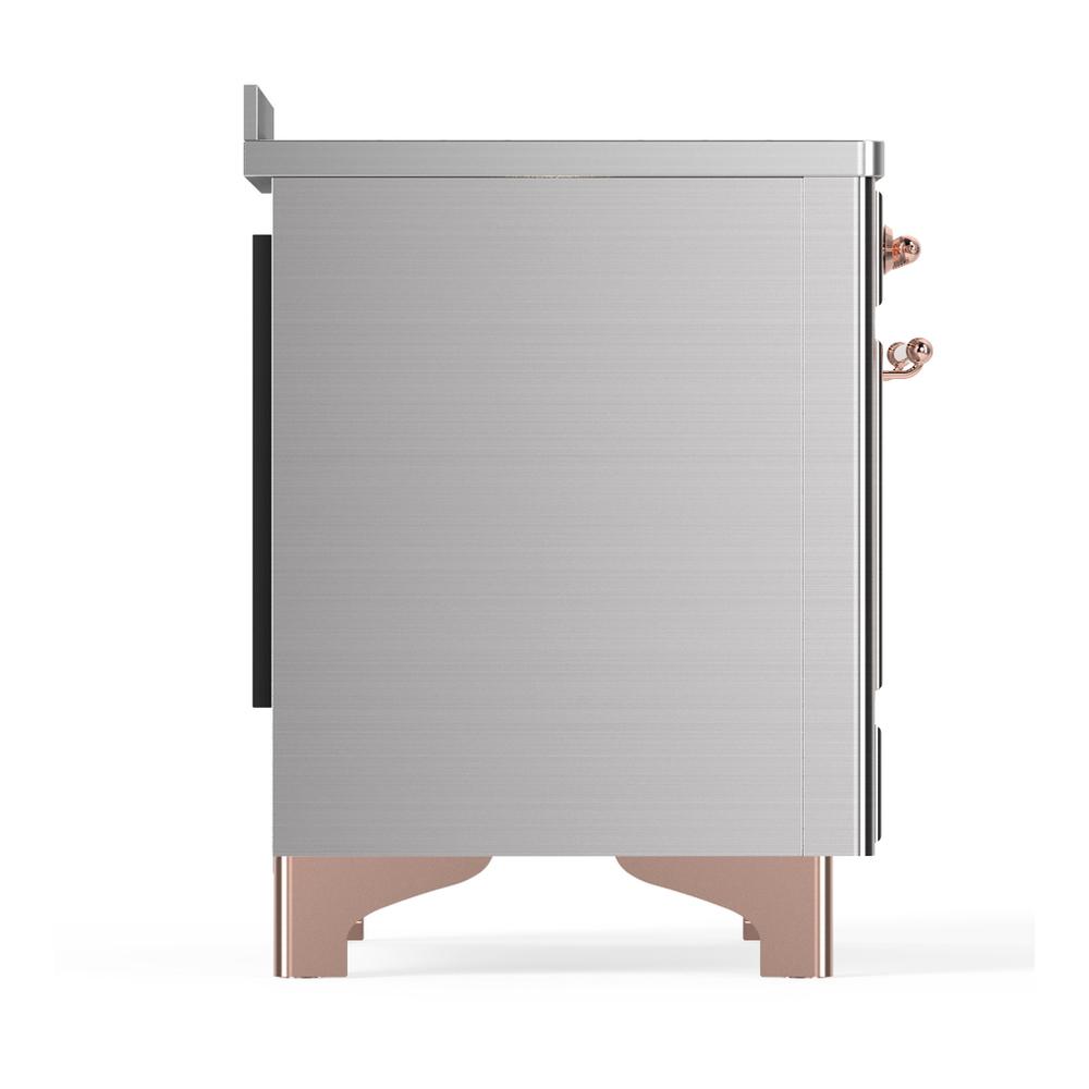 ILVE UMIB48QNR3SSP Majestic III 48 inch Induction Range with 6 Elements, 5.02 cu. ft. Total Oven Capacity (Solid Door, Stainless Steel, Copper)