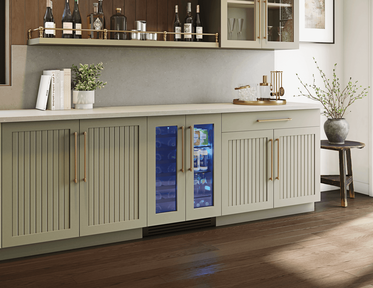 Presrv Wine & Bev Cooler, 24in UC, Panel Ready, French Door