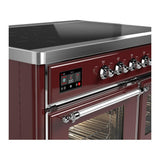 ILVE UMDIB40NR3BUC Majestic III 40 inch Induction Range with 6 Elements, 3.82 cu. ft. Total Oven Capacity (Triple Glass Door, Burgundy, Chrome)