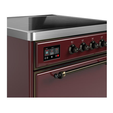 ILVE UMIB30QNR3BUB Majestic III 30 inch Induction Range with 4 Elements, 4 cu. ft. Oven Capacity (Solid Door, Burgundy, Burnished)